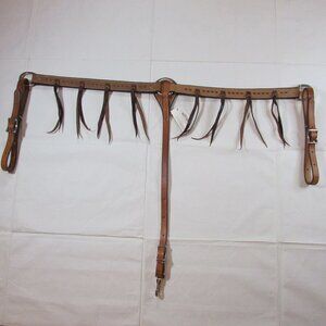 Wildfire Saddlery Golden Rough Out Buckstitch Latigo String Breastcollar BC125BR